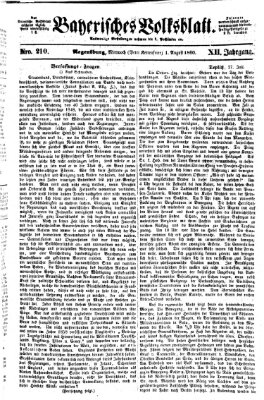 Bayerisches Volksblatt (Regensburger Morgenblatt) Mittwoch 1. August 1860