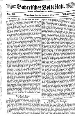 Bayerisches Volksblatt (Regensburger Morgenblatt) Donnerstag 2. August 1860