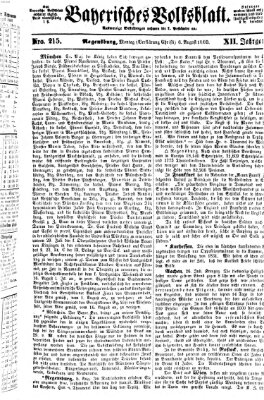 Bayerisches Volksblatt (Regensburger Morgenblatt) Montag 6. August 1860