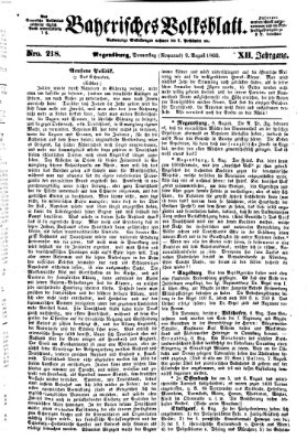 Bayerisches Volksblatt (Regensburger Morgenblatt) Donnerstag 9. August 1860