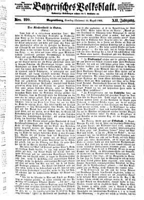 Bayerisches Volksblatt (Regensburger Morgenblatt) Samstag 11. August 1860