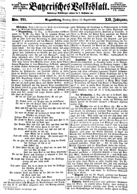 Bayerisches Volksblatt (Regensburger Morgenblatt) Sonntag 12. August 1860