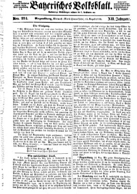 Bayerisches Volksblatt (Regensburger Morgenblatt) Mittwoch 15. August 1860