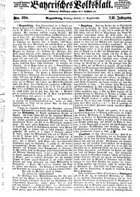 Bayerisches Volksblatt (Regensburger Morgenblatt) Sonntag 19. August 1860