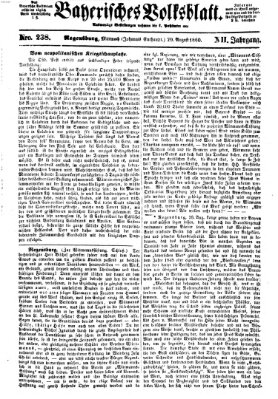 Bayerisches Volksblatt (Regensburger Morgenblatt) Mittwoch 29. August 1860