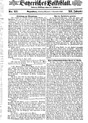 Bayerisches Volksblatt (Regensburger Morgenblatt) Samstag 1. September 1860