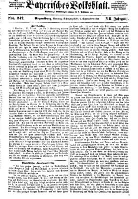 Bayerisches Volksblatt (Regensburger Morgenblatt) Sonntag 2. September 1860