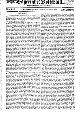 Bayerisches Volksblatt (Regensburger Morgenblatt) Sonntag 9. September 1860