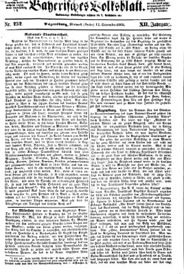 Bayerisches Volksblatt (Regensburger Morgenblatt) Mittwoch 12. September 1860