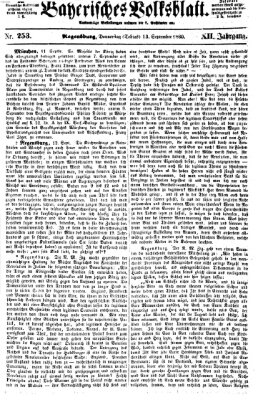 Bayerisches Volksblatt (Regensburger Morgenblatt) Donnerstag 13. September 1860