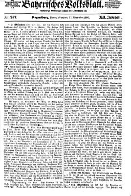 Bayerisches Volksblatt (Regensburger Morgenblatt) Montag 17. September 1860