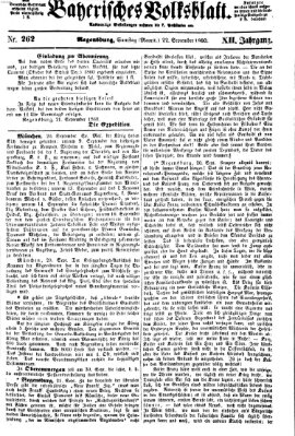 Bayerisches Volksblatt (Regensburger Morgenblatt) Samstag 22. September 1860