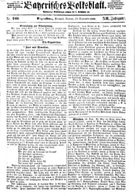 Bayerisches Volksblatt (Regensburger Morgenblatt) Mittwoch 26. September 1860