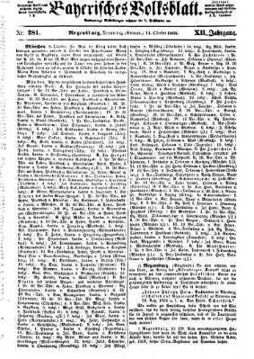 Bayerisches Volksblatt (Regensburger Morgenblatt) Donnerstag 11. Oktober 1860