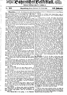 Bayerisches Volksblatt (Regensburger Morgenblatt) Freitag 19. Oktober 1860