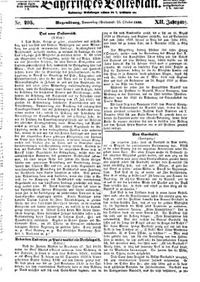 Bayerisches Volksblatt (Regensburger Morgenblatt) Donnerstag 25. Oktober 1860