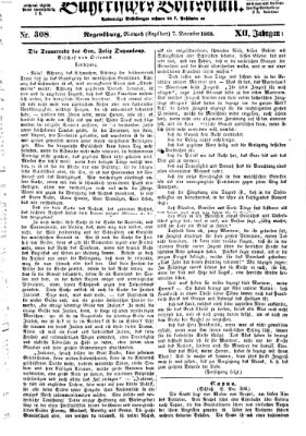 Bayerisches Volksblatt (Regensburger Morgenblatt) Mittwoch 7. November 1860