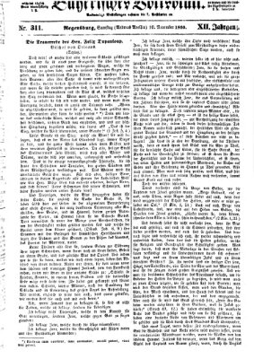 Bayerisches Volksblatt (Regensburger Morgenblatt) Samstag 10. November 1860