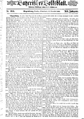 Bayerisches Volksblatt (Regensburger Morgenblatt) Dienstag 13. November 1860