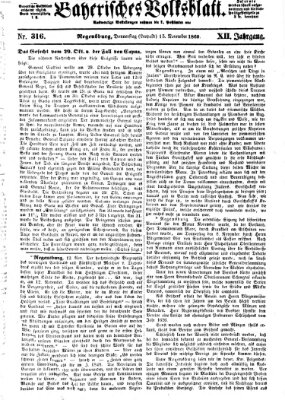 Bayerisches Volksblatt (Regensburger Morgenblatt) Donnerstag 15. November 1860