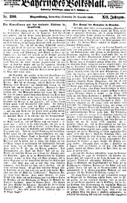 Bayerisches Volksblatt (Regensburger Morgenblatt) Donnerstag 29. November 1860