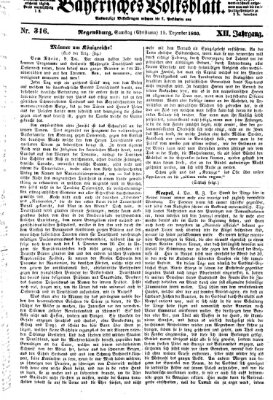 Bayerisches Volksblatt (Regensburger Morgenblatt) Samstag 15. Dezember 1860