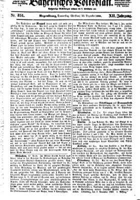 Bayerisches Volksblatt (Regensburger Morgenblatt) Donnerstag 20. Dezember 1860