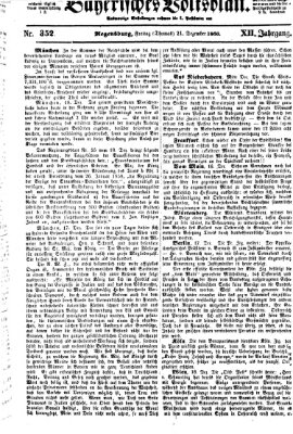 Bayerisches Volksblatt (Regensburger Morgenblatt) Freitag 21. Dezember 1860