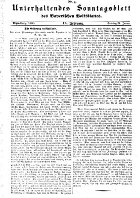 Bayerisches Volksblatt (Regensburger Morgenblatt) Sonntag 22. Januar 1860