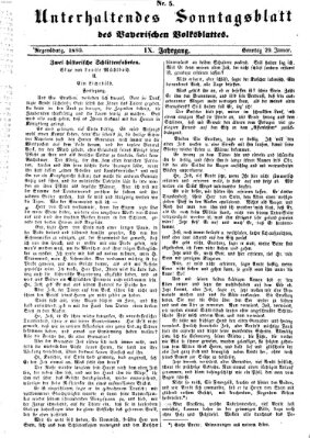 Bayerisches Volksblatt (Regensburger Morgenblatt) Sonntag 29. Januar 1860