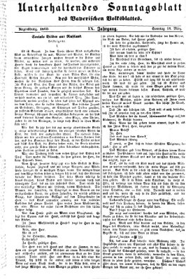 Bayerisches Volksblatt (Regensburger Morgenblatt) Sonntag 18. März 1860