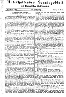 Bayerisches Volksblatt (Regensburger Morgenblatt) Sonntag 1. April 1860