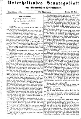 Bayerisches Volksblatt (Regensburger Morgenblatt) Sonntag 22. Juli 1860