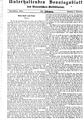 Bayerisches Volksblatt (Regensburger Morgenblatt) Sonntag 2. September 1860