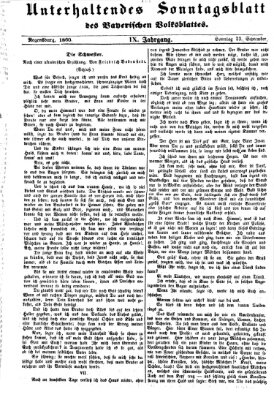 Bayerisches Volksblatt (Regensburger Morgenblatt) Sonntag 23. September 1860