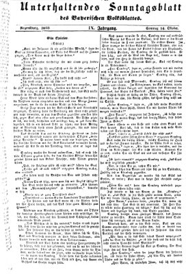 Bayerisches Volksblatt (Regensburger Morgenblatt) Sonntag 14. Oktober 1860