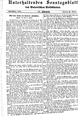 Bayerisches Volksblatt (Regensburger Morgenblatt) Sonntag 21. Oktober 1860