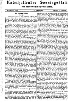 Bayerisches Volksblatt (Regensburger Morgenblatt) Sonntag 25. November 1860