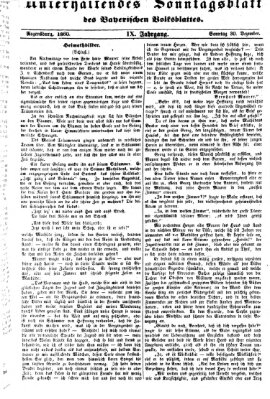 Bayerisches Volksblatt (Regensburger Morgenblatt) Sonntag 30. Dezember 1860