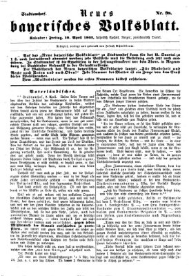 Neues bayerisches Volksblatt Freitag 10. April 1863