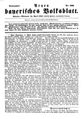 Neues bayerisches Volksblatt Mittwoch 15. April 1863