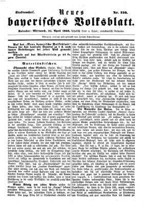 Neues bayerisches Volksblatt Mittwoch 22. April 1863