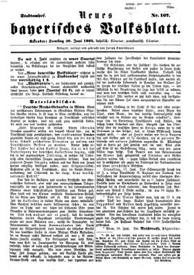 Neues bayerisches Volksblatt Samstag 20. Juni 1863