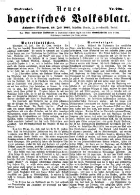 Neues bayerisches Volksblatt Mittwoch 29. Juli 1863