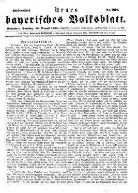 Neues bayerisches Volksblatt Samstag 29. August 1863