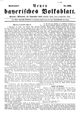 Neues bayerisches Volksblatt Mittwoch 23. September 1863