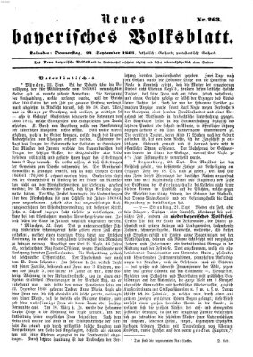 Neues bayerisches Volksblatt Donnerstag 24. September 1863