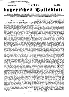 Neues bayerisches Volksblatt Samstag 26. September 1863