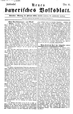 Neues bayerisches Volksblatt Montag 15. Februar 1864