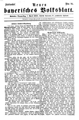 Neues bayerisches Volksblatt Donnerstag 7. April 1864